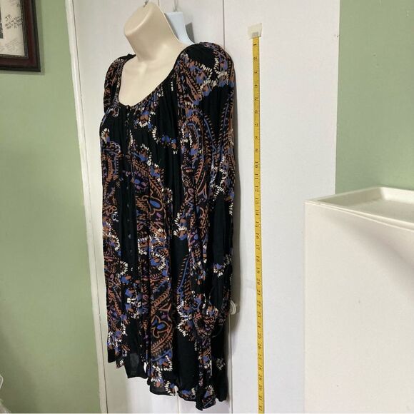 FREE PEOPLE Boho Pheasant Flowy Mini Dress with Pockets Womens XS - Picture 7 of 11
